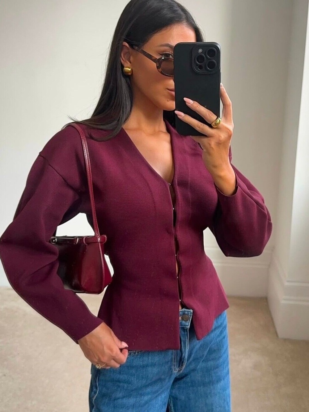 Commense V-Neck Versatile Slim Fitted Cardigan - Size XS